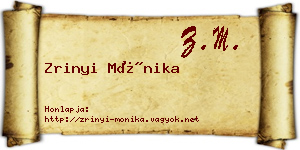Zrinyi Mónika névjegykártya